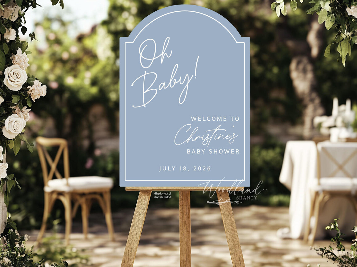 Personalized Oh Baby Welcome to Baby Shower Sign, Custom Arch Welcome Baby Shower Event Decor