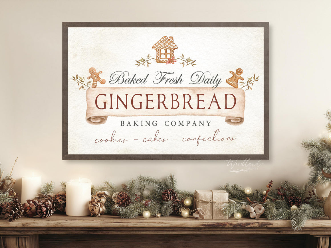 Gingerbread Baking Company Sign | Farmhouse Christmas Decor