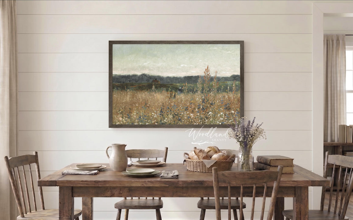 Framed Vintage Wildflower Field Print