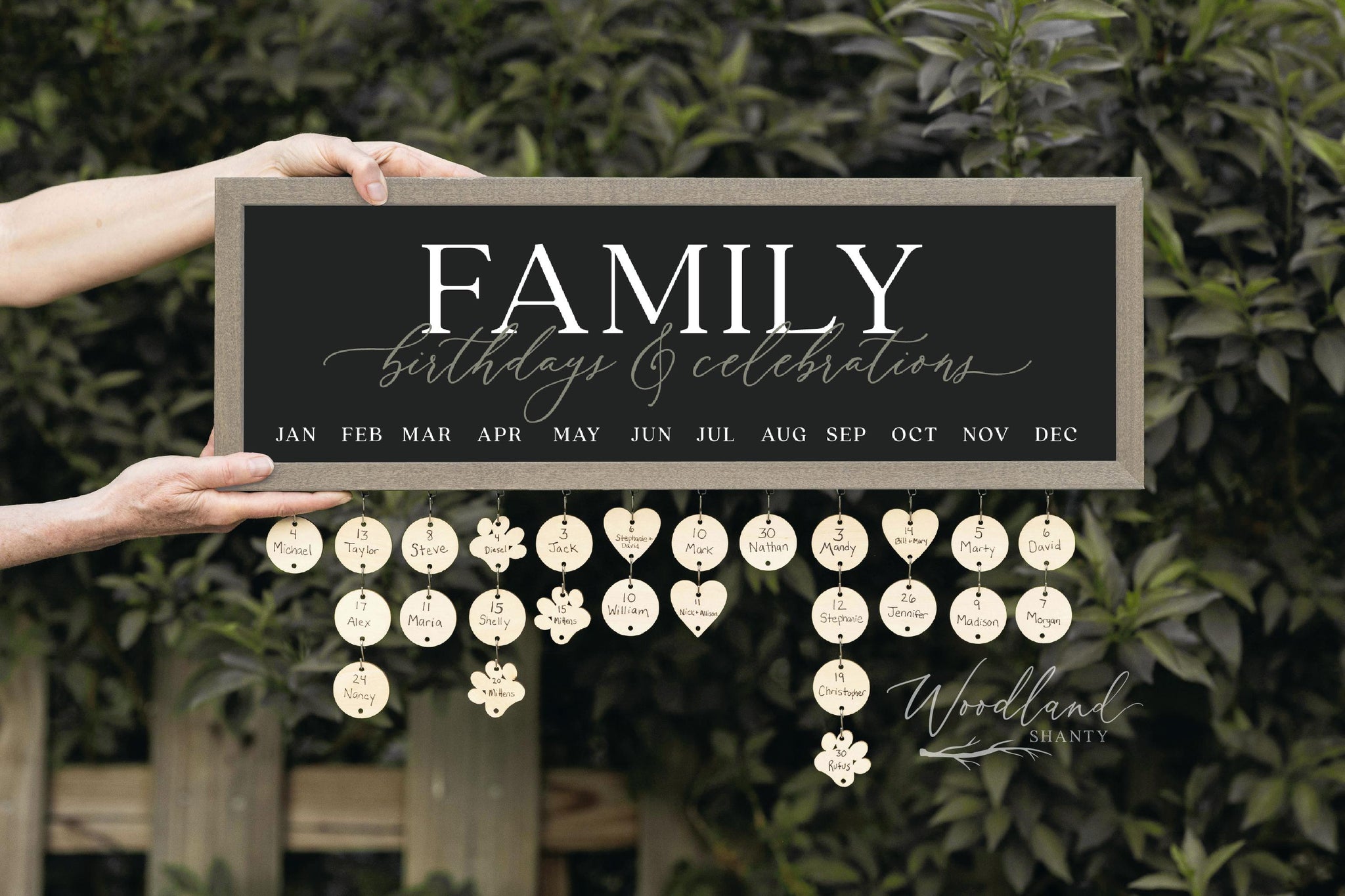 Family Birthdays and Celebrations Board Sign