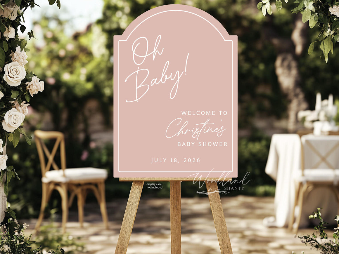 Personalized Oh Baby Welcome to Baby Shower Sign, Custom Arch Welcome Baby Shower Event Decor
