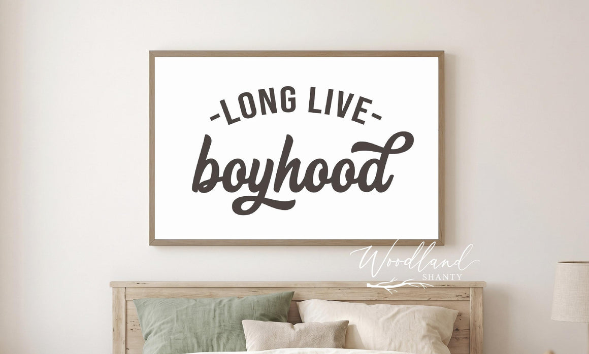 Long Live Boyhood Framed Sign, Boys Room Decor