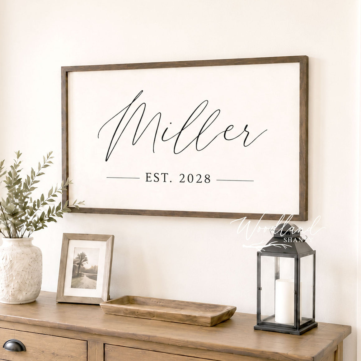 Framed Last Name Sign