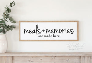 Meals and Memories are Made Here Sign | Mother's Day Gift | Mother's Day Sign | Kitchen Sign | Farmhouse Kitchen Decor