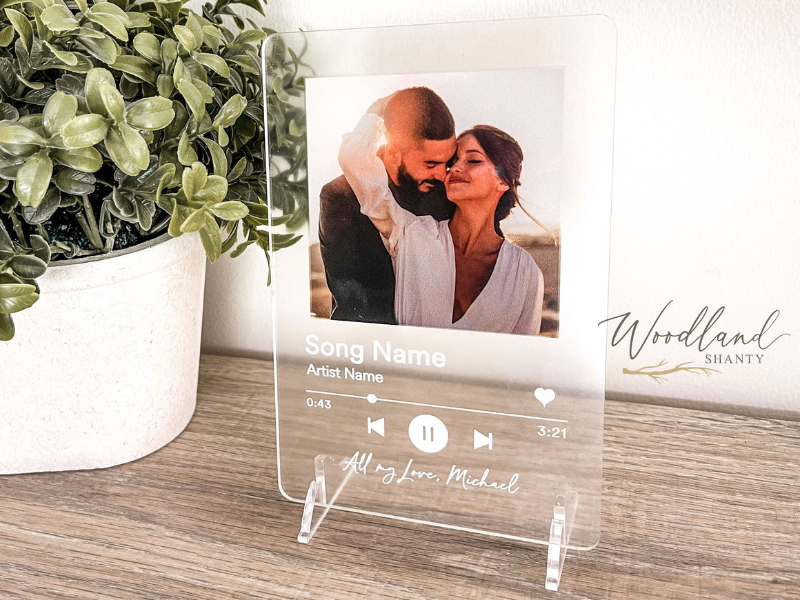 Acrylic Song Sign with Photo, Photo Song Plaque, Custom Anniversary Gift, Gift for Spouse, Boyfriend Gift, Girlfriend Gift, Valentines Gift