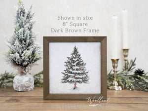 Snowy Tree Framed Sign