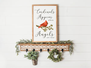 Cardinals Appear When Angels Are Near | Red Cardinal from Heaven Sign | In Memory Gift | Memorial Sign | Sympathy Gift