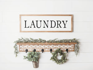 Laundry Sign | Laundry Sign for Laundry Room | Rustic Vintage Farmhouse Laundry Sign | Sign for Above Washer and Dryer | Laundry Room Decor