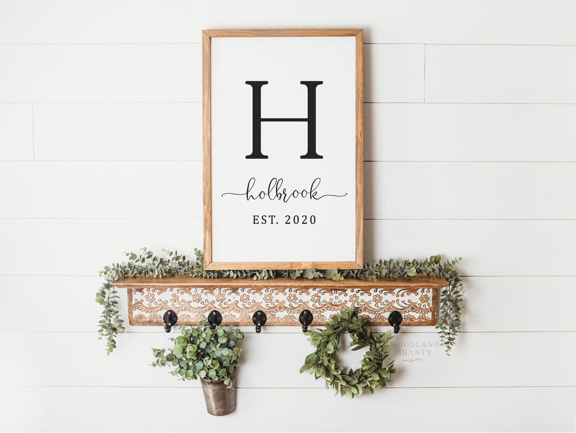 Personalized Farmhouse Style Monogram Sign | Personalized Wedding Gift | Family Last Name Custom Sign | Personalized Wedding Gift Sign
