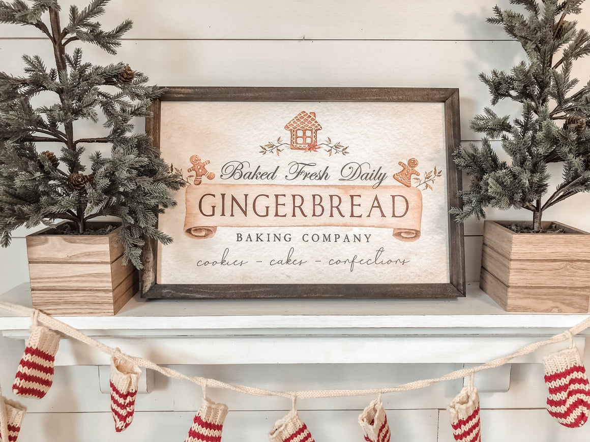 Gingerbread Baking Company Sign | Farmhouse Christmas Decor