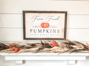 Farm Fresh Pumpkins Sign