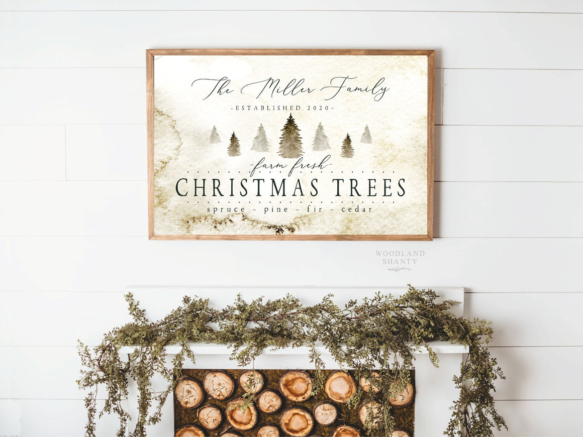 Farm Fresh Christmas Trees Sign | Personalized Christmas Trees Sign