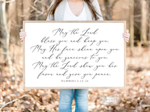 Scripture Sign | May the Lord Bless You and Keep You | Numbers 6:24-26 Scripture Sign