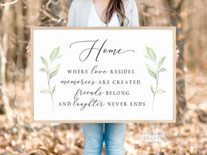 Home Where Love Resides Sign | Living Room Sign | Family Room Sign | Home Sign