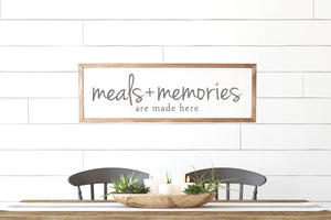 Meals and Memories are Made Here Sign | Mother's Day Gift | Mother's Day Sign | Kitchen Sign | Farmhouse Kitchen Decor