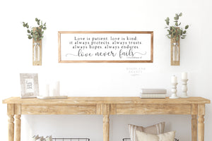 Love is Patient Love is Kind Sign | Love is Patient Wedding Sign | Love Never Fails