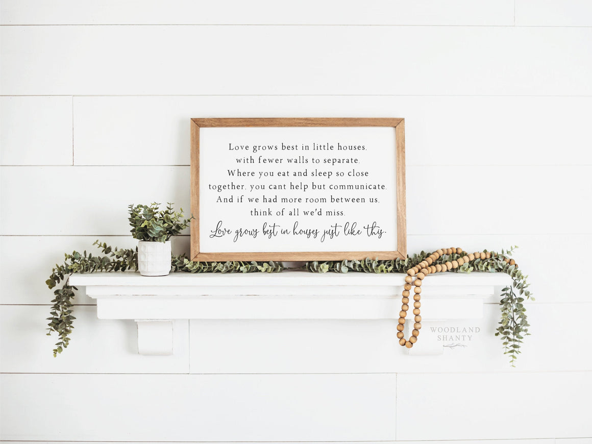 Love Grows Best in Little Houses Sign | Love Grows Best | Wood Sign | Love Grows Best In Little Houses Just Like This Wood Sign Rustic Wood