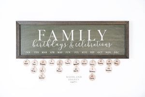Family Birthday Board | Family Birthdays and Celebrations Board Sign | Birthday Board | Family Birthday Calendar Sign | Family Sign