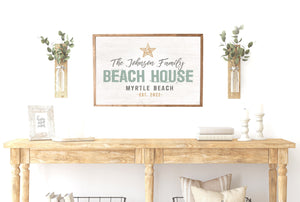 Beach House Signs, Custom Beach House Sign, Personalized Beach House Sign, Beach House Decor, Ocean Wall Art, Beach House Gift, Starfish
