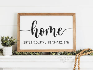 Home Coordinates Sign, GPS Coordinates Sign, Longitude Latitude Sign, Realtor Gift, Gift for Client, Custom Home GPS Coordinates Sign