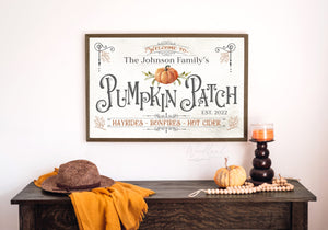 Personalized Pumpkin Patch Sign, Personalized Fall Sign, Fall Decor, Modern Farmhouse Fall Decor, Fairytale Pumpkin Wall Art, Fall Wall Art