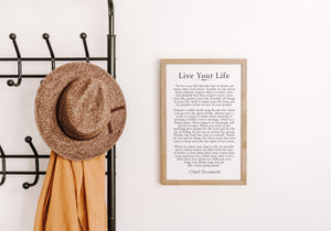 Live Your Life Poem by Chief Tecumseh Sign, Inspirational Motivational Wall Quote, Native American Decor Gift