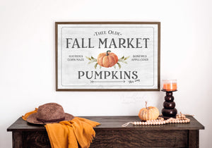Fall Market Sign, Farmhouse Fall Sign, Fall Decor, Modern Farmhouse Fall Decor, Fairytale Pumpkin Wall Art, Fall Wall Art