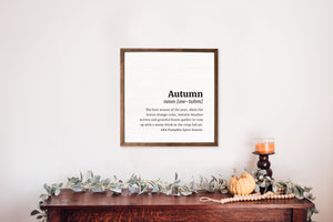 Autumn Sign, Autumn definition Sign, Pumpkins Cozy Weather Pumpkin Spice Sign