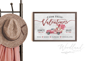 Farm Fresh Valentines, Valentine's Day Decor, Valentines Day Sign, Farmhouse Personalized Valentines Day Sign Customized Valentines Day Gift