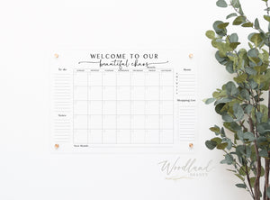 Welcome to our Beautiful Chaos Monthly Acrylic Dry Erase Calendar with Menu, Shopping List, To Do Notes, Month Dry Erase Family Planner