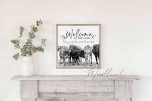 Welcome To the Farm Sign, Funny Cow Shit Sign, Cow Decor, Farm Wall Art, Cattle Ranch, Gift for Farmer, Farmer Wall Art, Dairy Farmer Gift