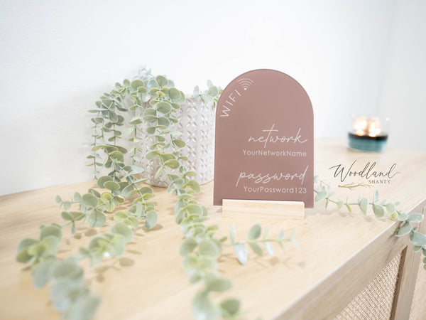 Custom Arch Wifi Sign with Network Name and Password - Woodland Shanty