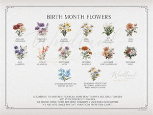 Framed Birth Month Flowers Sign