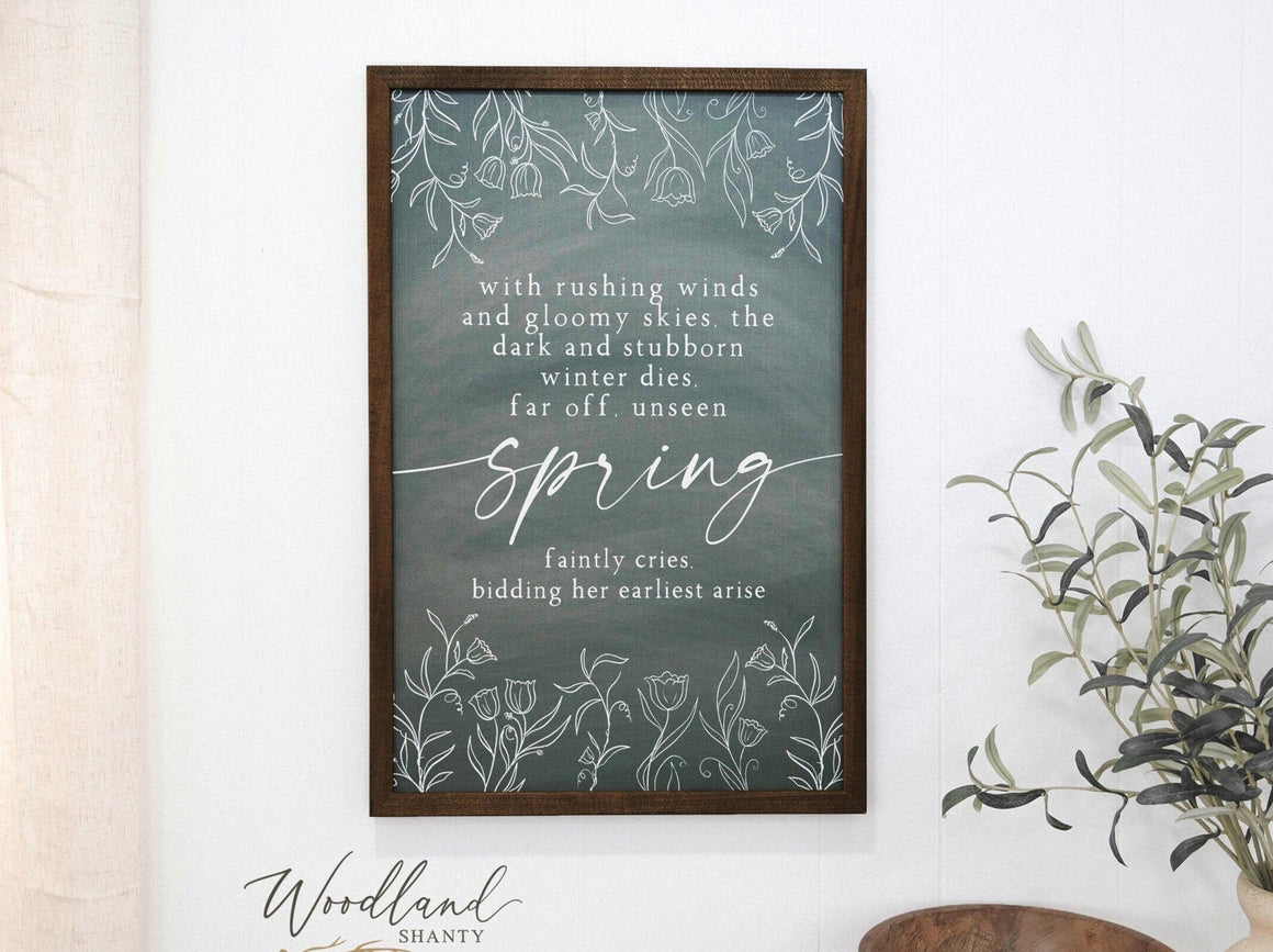 Spring Wall Art, Framed Spring Sign, Inspirational Spring Decor, Spring Mantle Sign, Spring Mantle Shelf Decor, Moody Spring Decor