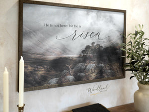 He is Risen Sign, He is not here, for He is Risen Wall Art