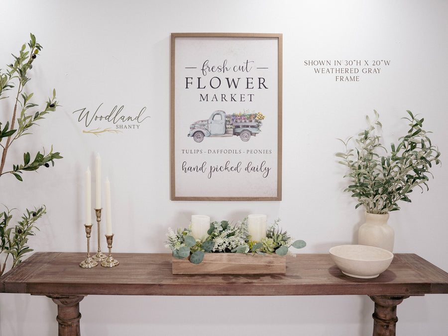 Fresh Cut Flower Market Spring Sign | Spring Decor | Farmhouse Spring Decor| Flowers Sign