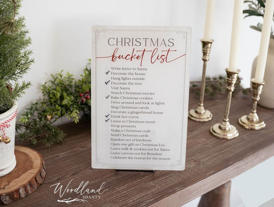 Christmas Bucket List Ideas, Christmas To Dos Chart, Dry Erase Christmas Activities Checklist