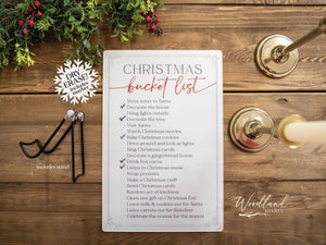 Christmas Bucket List Ideas, Christmas To Dos Chart, Dry Erase Christmas Activities Checklist
