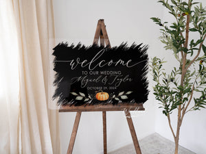 Fall Welcome To Our Wedding Sign, Personalized Fall Wedding Decor, Acrylic Wedding Welcome Sign, Fall Wedding Decor, Fall Wedding Decoration