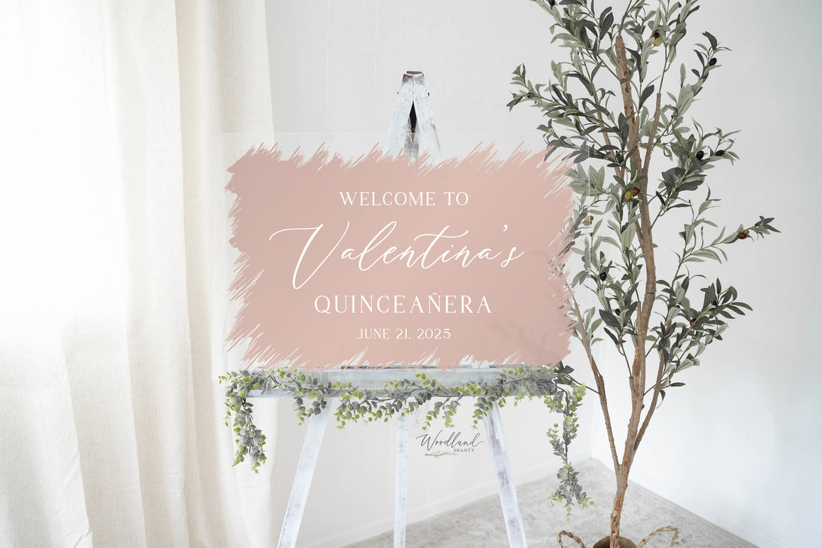 Welcome Quinceanera Personalized Party Sign